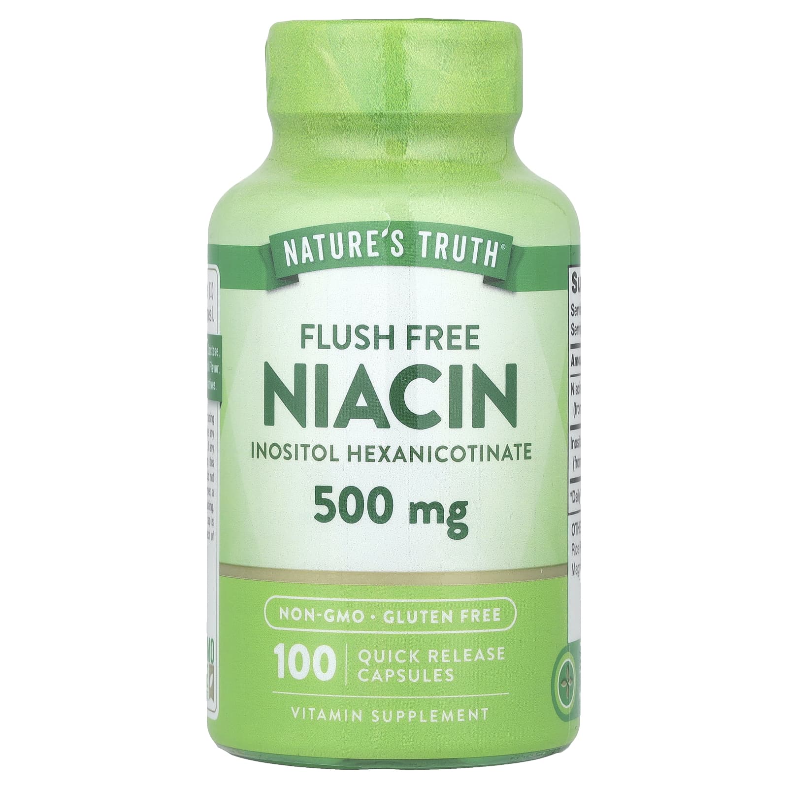 Nature's Truth, Flush Free Niacin, 500 mg, 100 Quick Release Capsules - Image 1