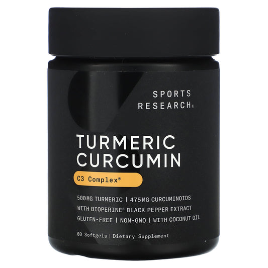 Sports Research, Turmeric Curcumin, 500 mg, 60 Softgels - Image 1