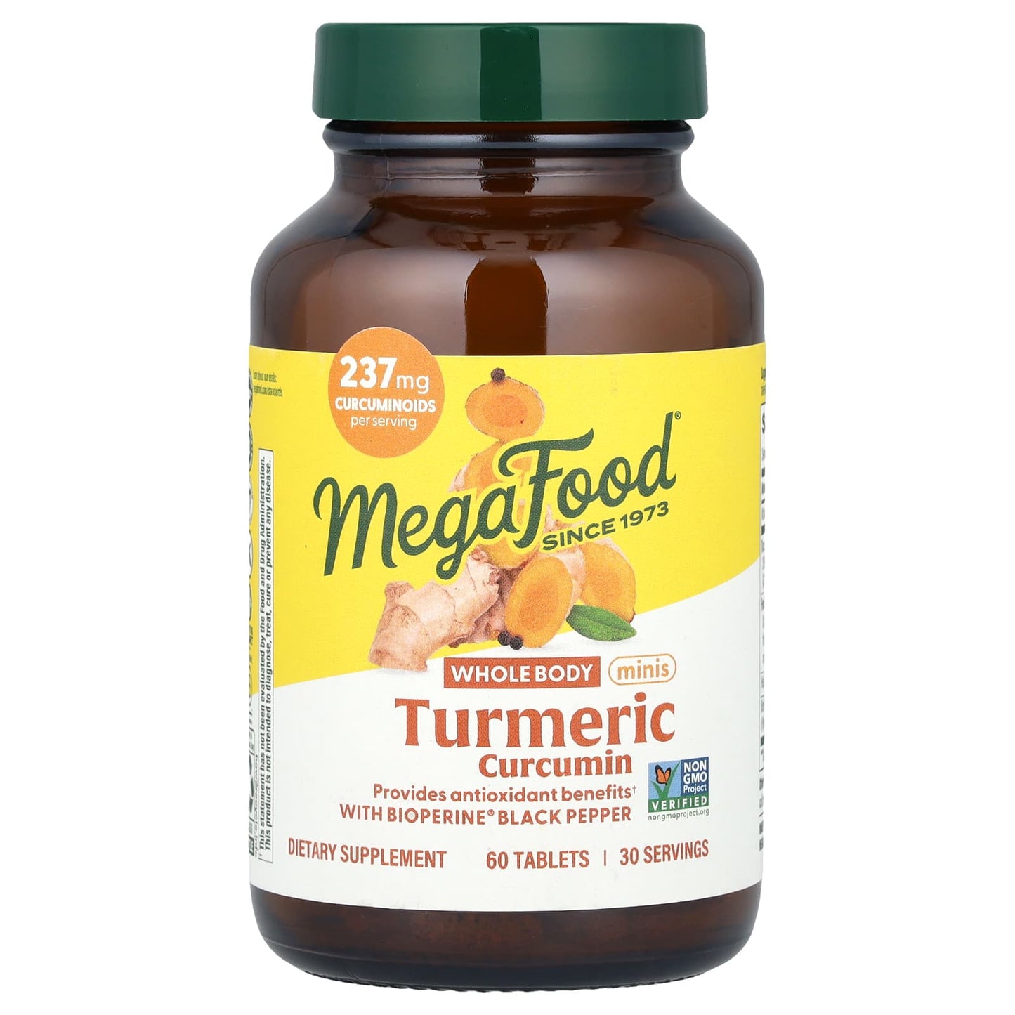 MegaFood, Tumeric Curcumin, Whole Body Minis, 60 Tablets - Image 1