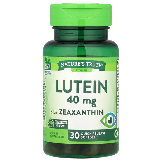 Nature's Truth, Lutein, Plus Zeaxanthin, 40 mg, 30 Quick Release Softgels - Image 1