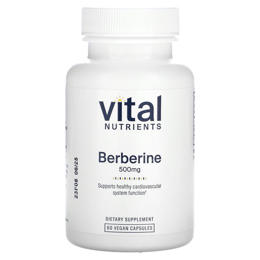 Vital Nutrients, Berberine, 500 mg, 60 Vegan Capsules - Image 1