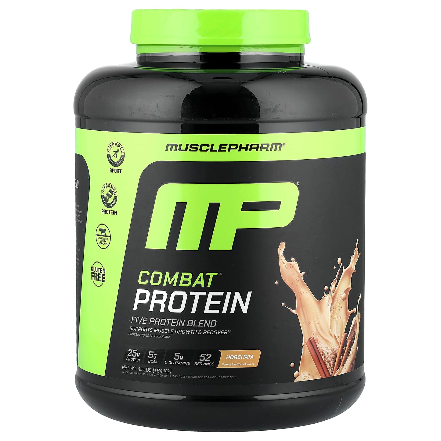 MusclePharm, Combat Protein Powder, Horchata, 4 lb (1.8 kg) - Image 1