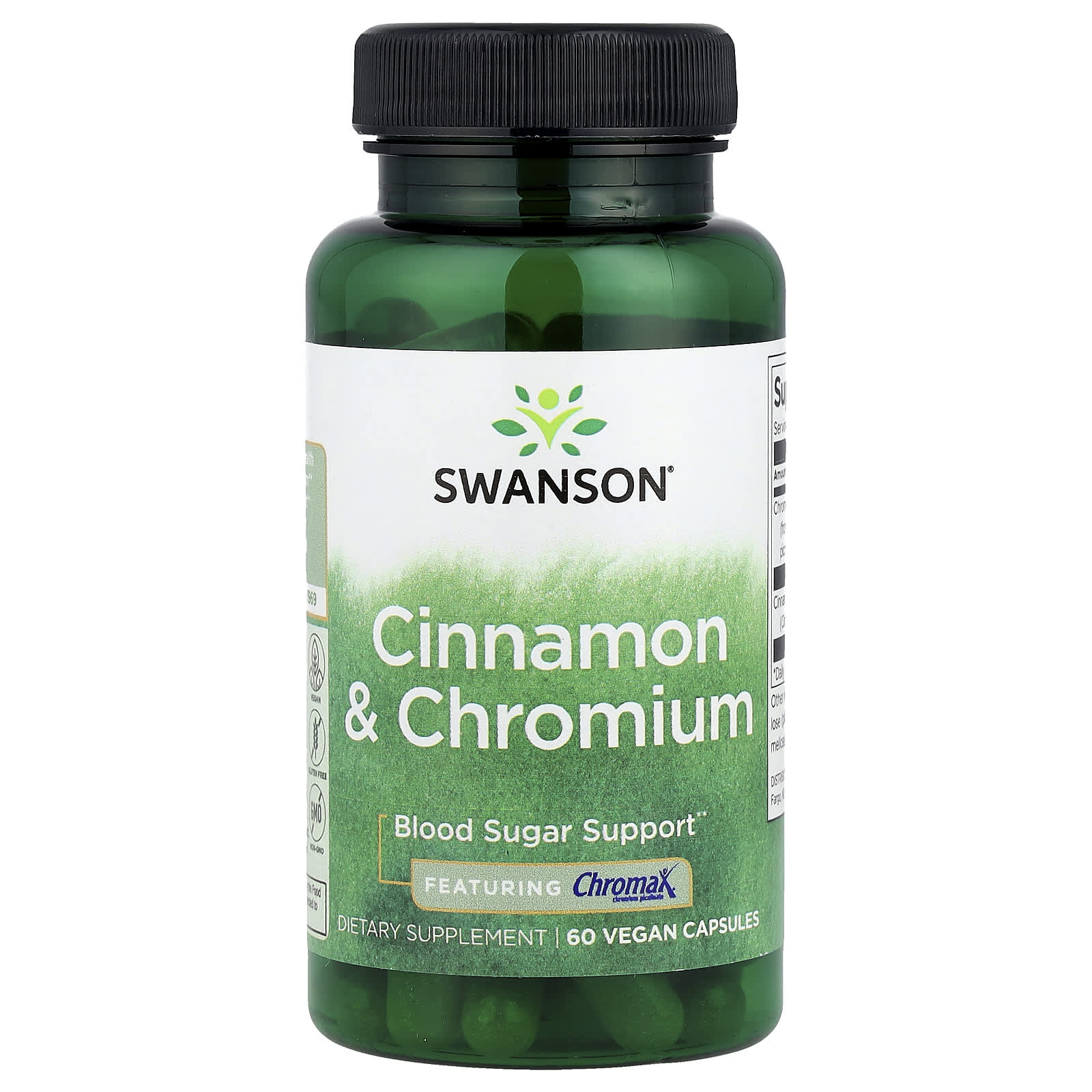 Swanson, Cinnamon & Chromium, 60 Vegan Capsules - Image 1