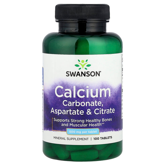 Swanson, Calcium Carbonate, Aspartate & Citrate, 500 mg, 100 Tablets - Image 1