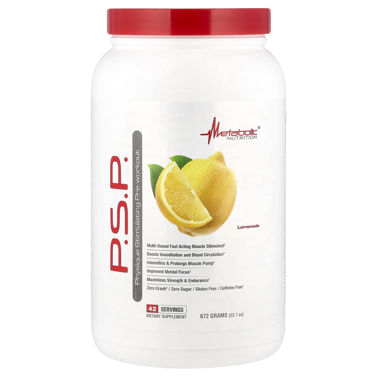 Metabolic Nutrition, P.S.P. Physique Stimulating Pre-Workout, Lemonade, 23.7 oz (672 g) - Image 1