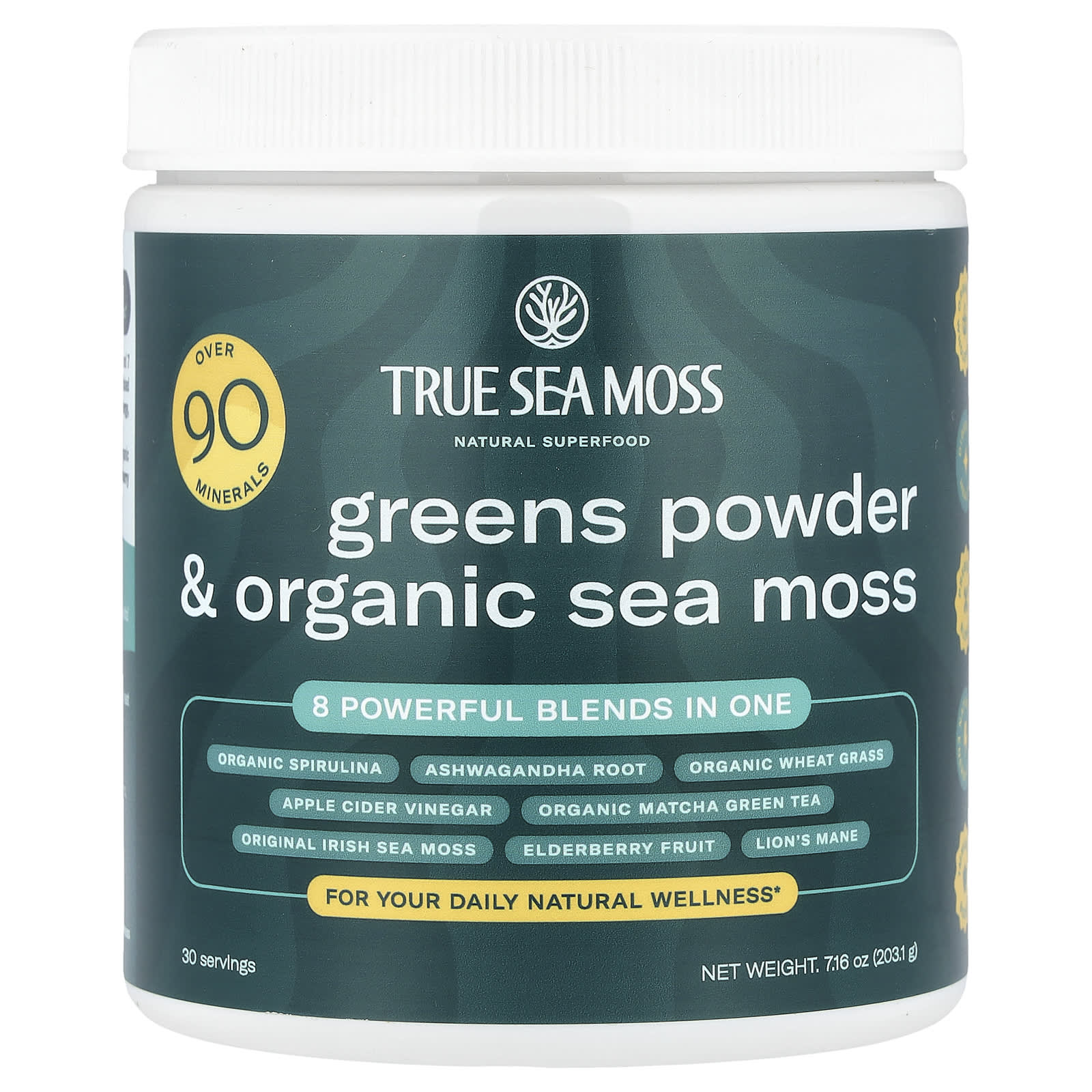 True Sea Moss, Natural Superfood, Greens Powder & Organic Sea Moss, 7.16 oz (203.1 g) - Image 1