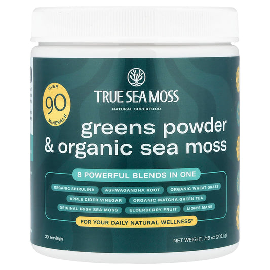 True Sea Moss, Natural Superfood, Greens Powder & Organic Sea Moss, 7.16 oz (203.1 g) - Image 1