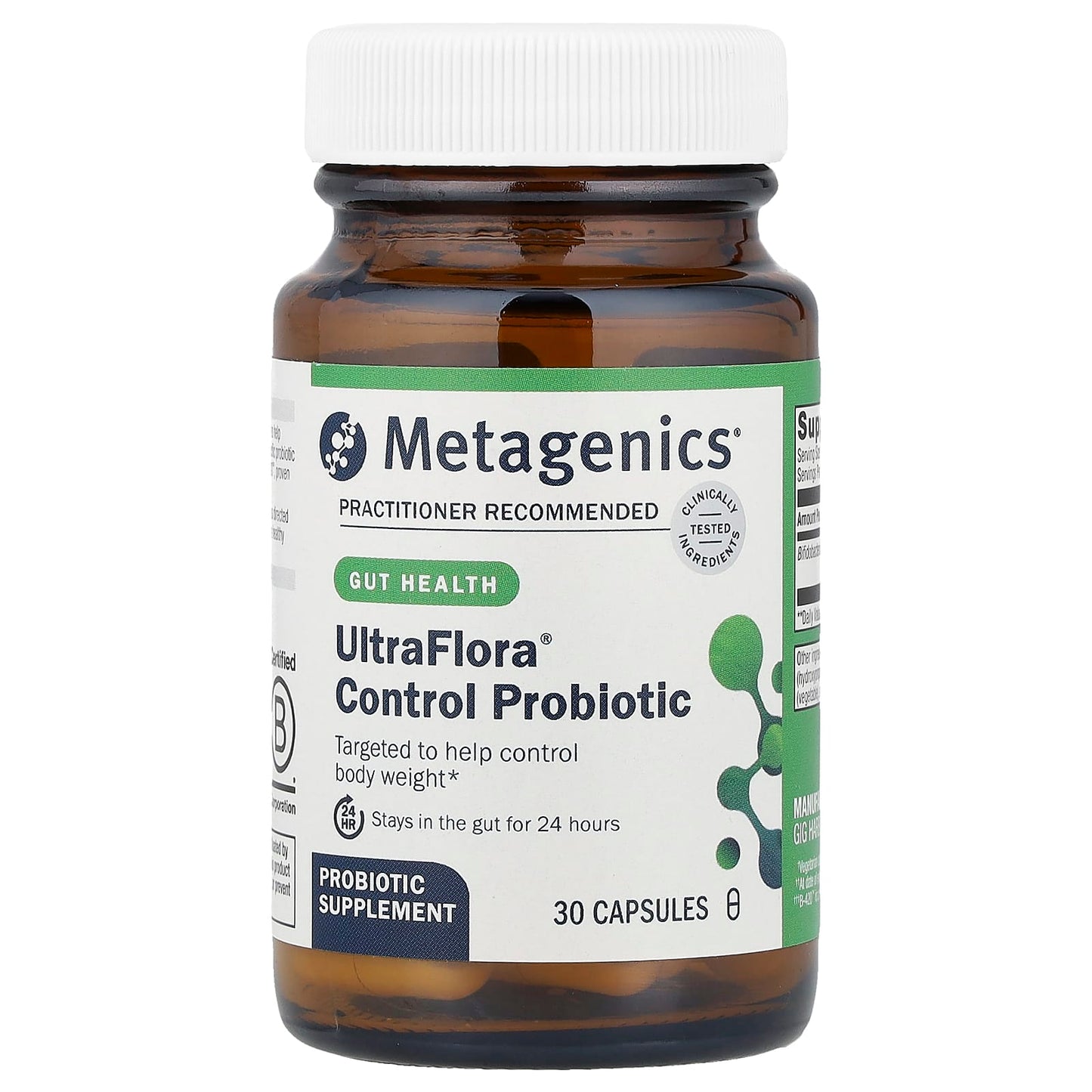 Metagenics, UltraFlora® Control Probiotic, 113.1 mg (10 Billion CFU), 30 Capsules - Image 1
