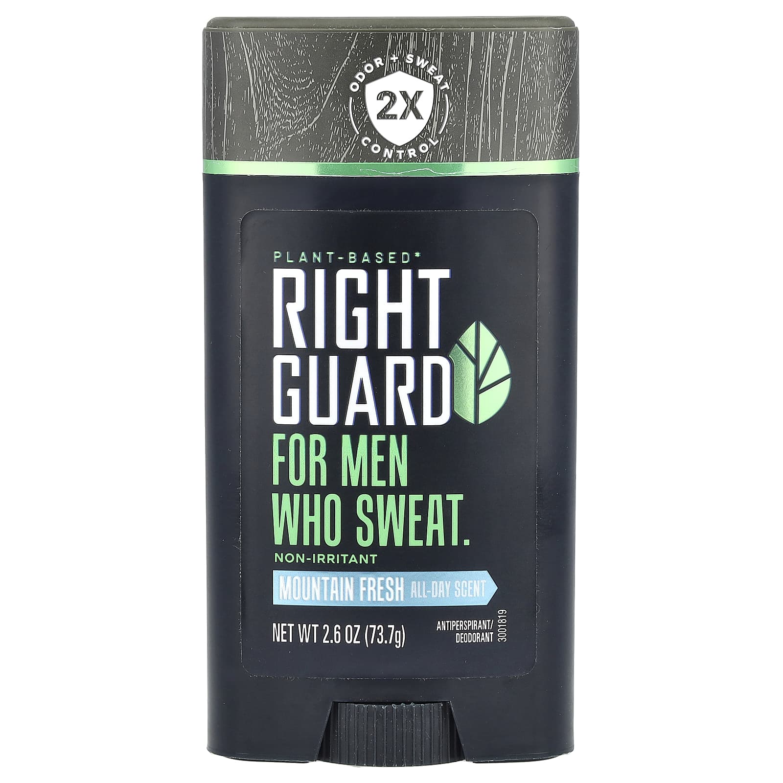 Right Guard, Plant Based Antiperspirant/Deodorant, For Men, Mountain Fresh, 2.6 oz (73.7 g) - Image 1