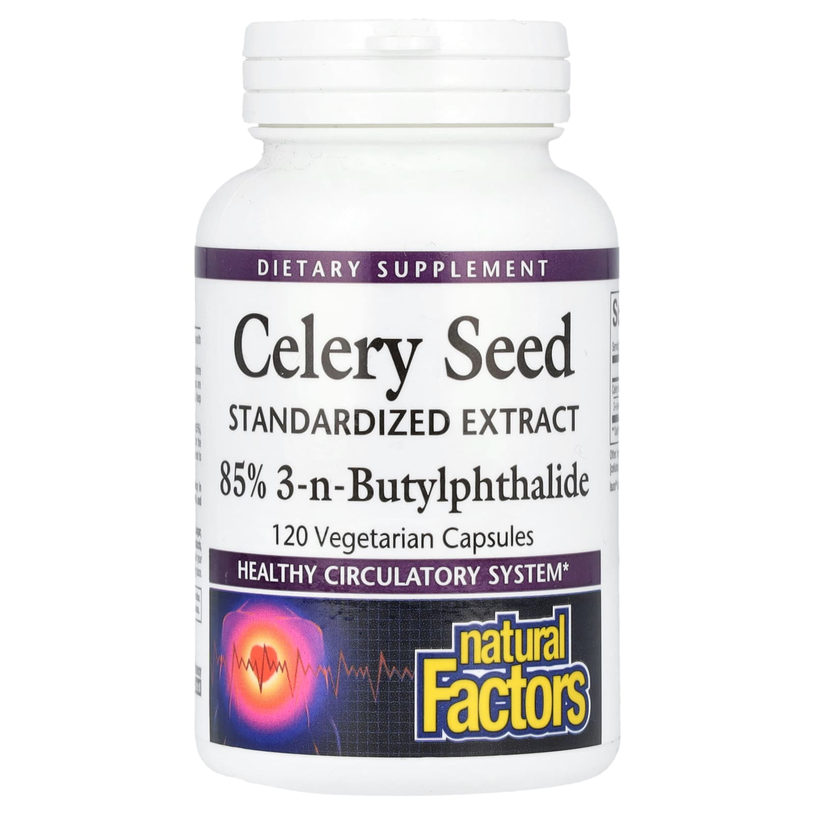 Natural Factors, Celery Seed, Standardized Extract, 120 Vegetarian Capsules - Image 1