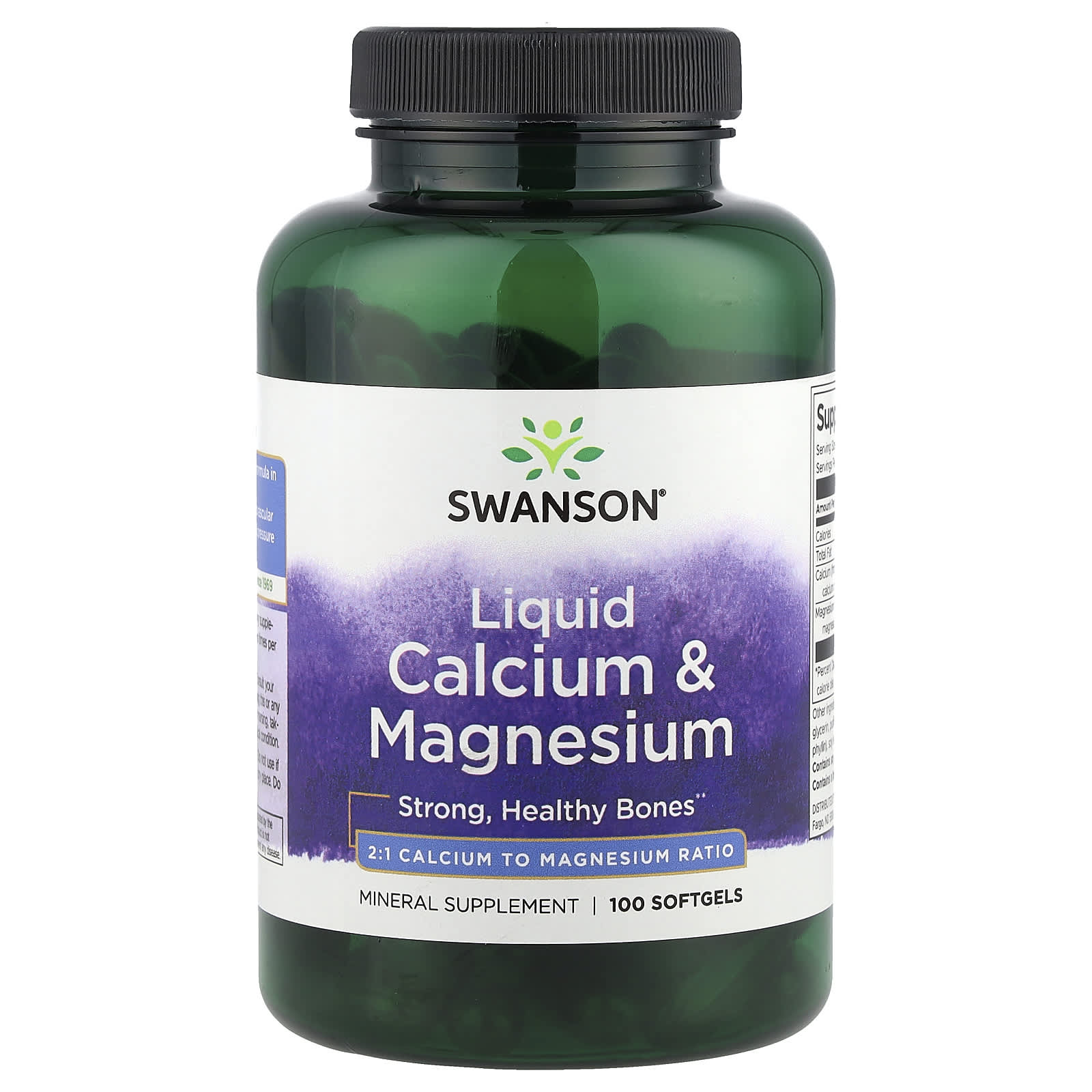 Swanson, Liquid Calcium & Magnesium, 100 Softgels - Image 1