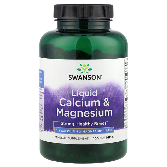 Swanson, Liquid Calcium & Magnesium, 100 Softgels - Image 1