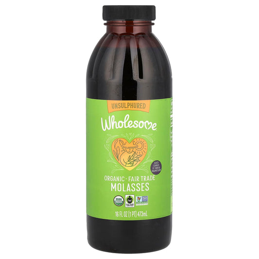 Wholesome Sweeteners, Organic Molasses, Unsulphured, 16 fl oz (473 ml) - Image 1