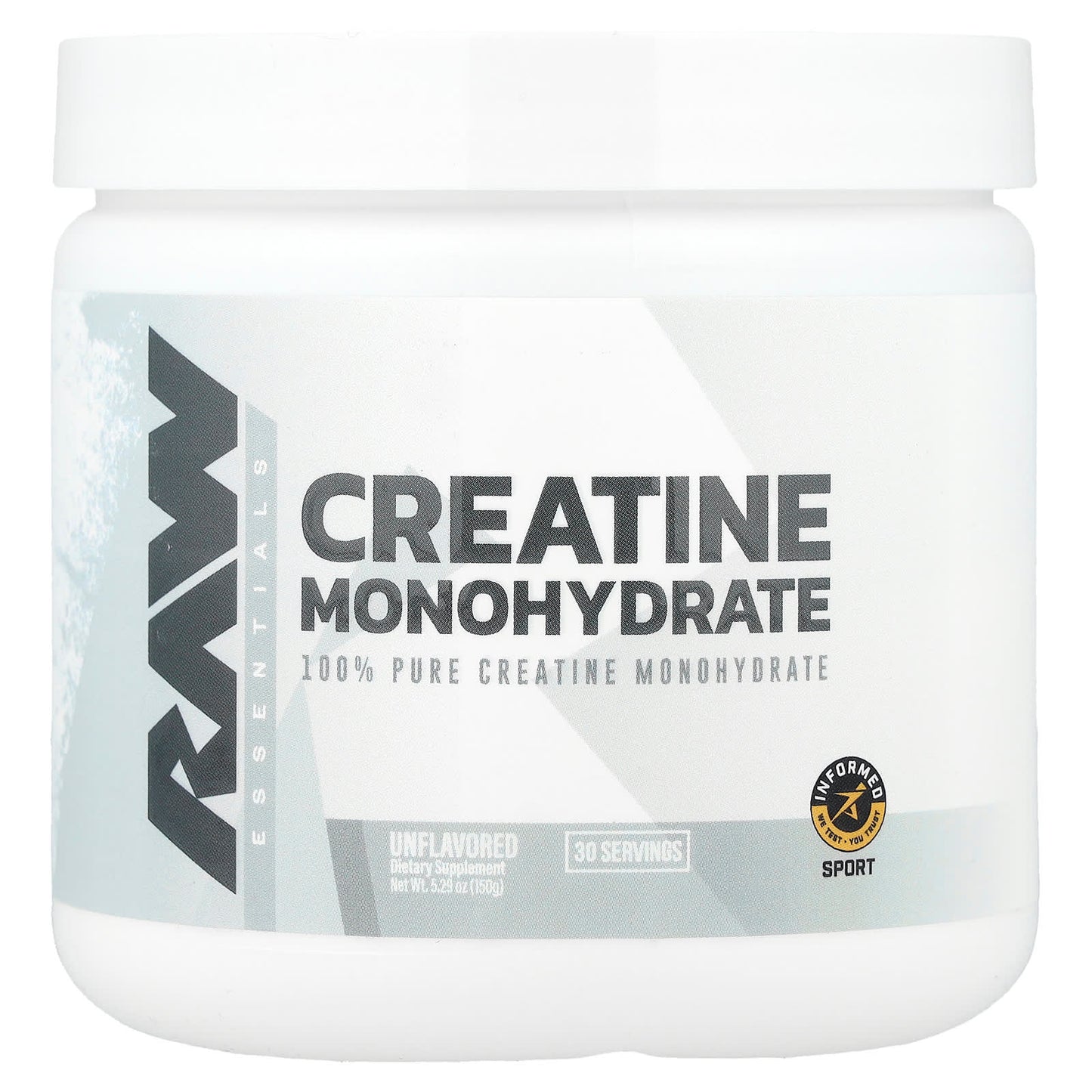 Raw Nutrition, Essentials, Creatine Monohydrate, Unflavored, 5.29 oz (150 g) - Image 1
