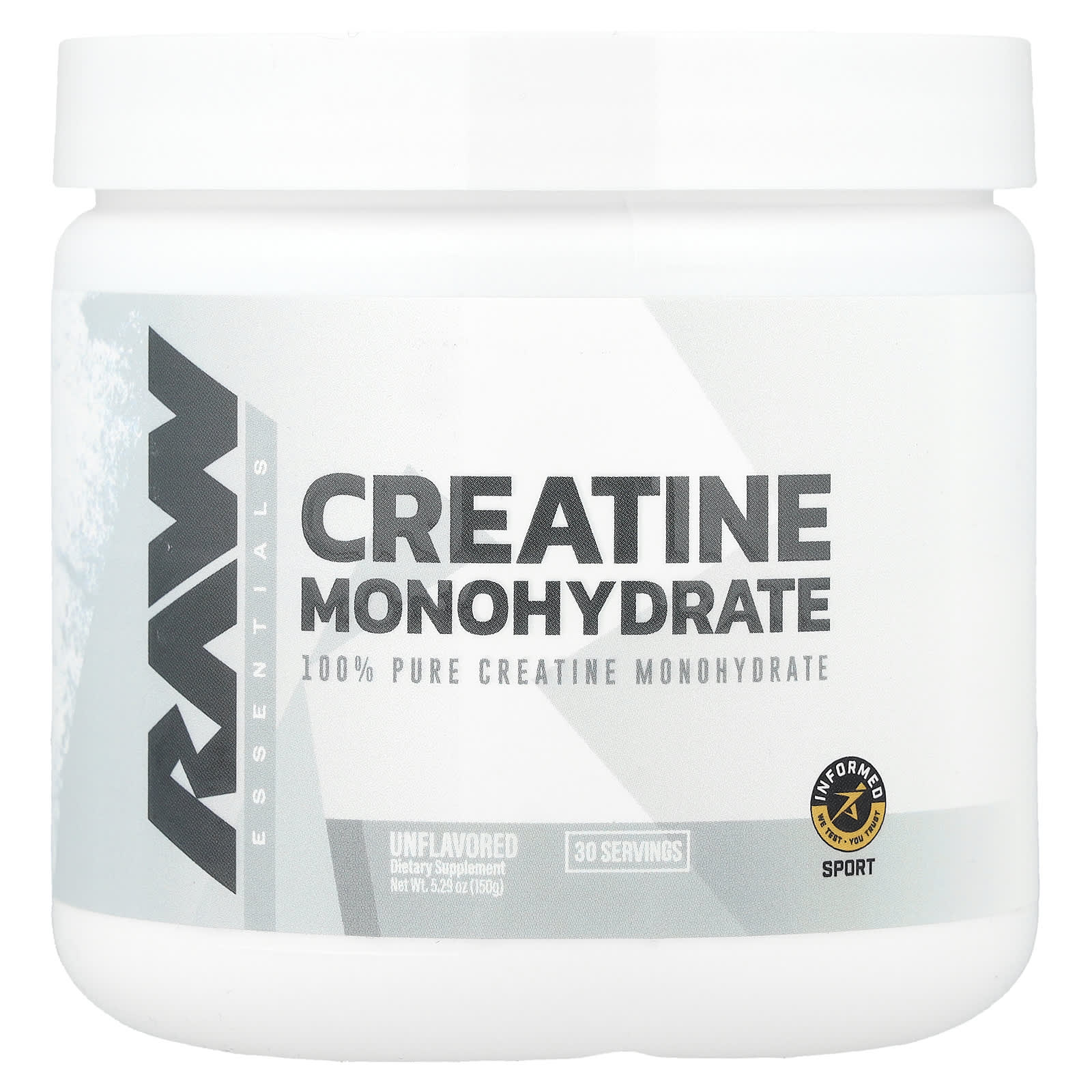 Raw Nutrition, Essentials, Creatine Monohydrate, Unflavored, 5.29 oz (150 g) - Image 1
