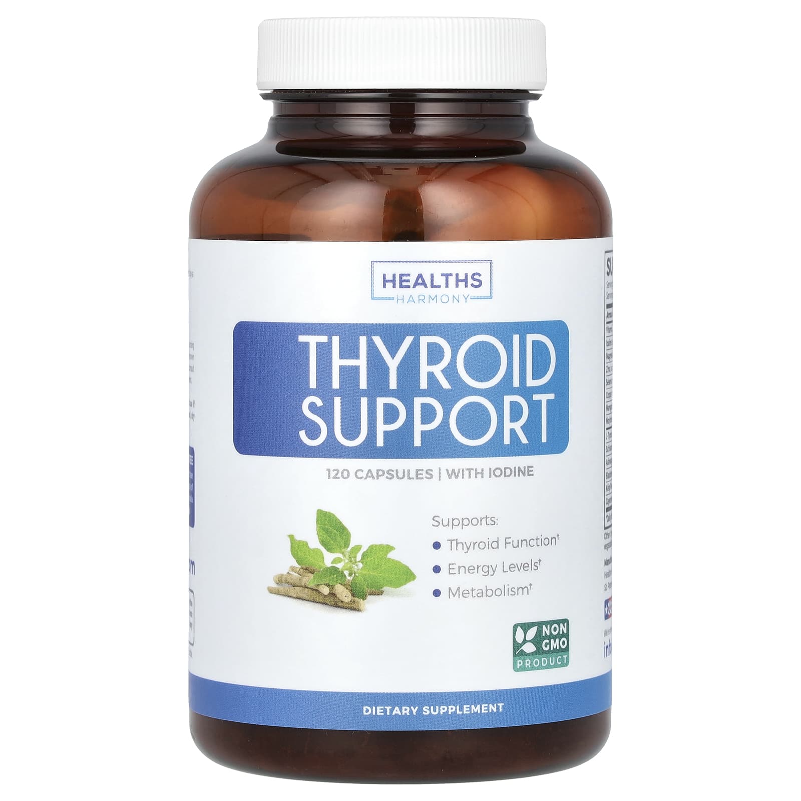 Thyroid Support for Optimal Health, 120 Capsules - Healths Harmony - Image 1