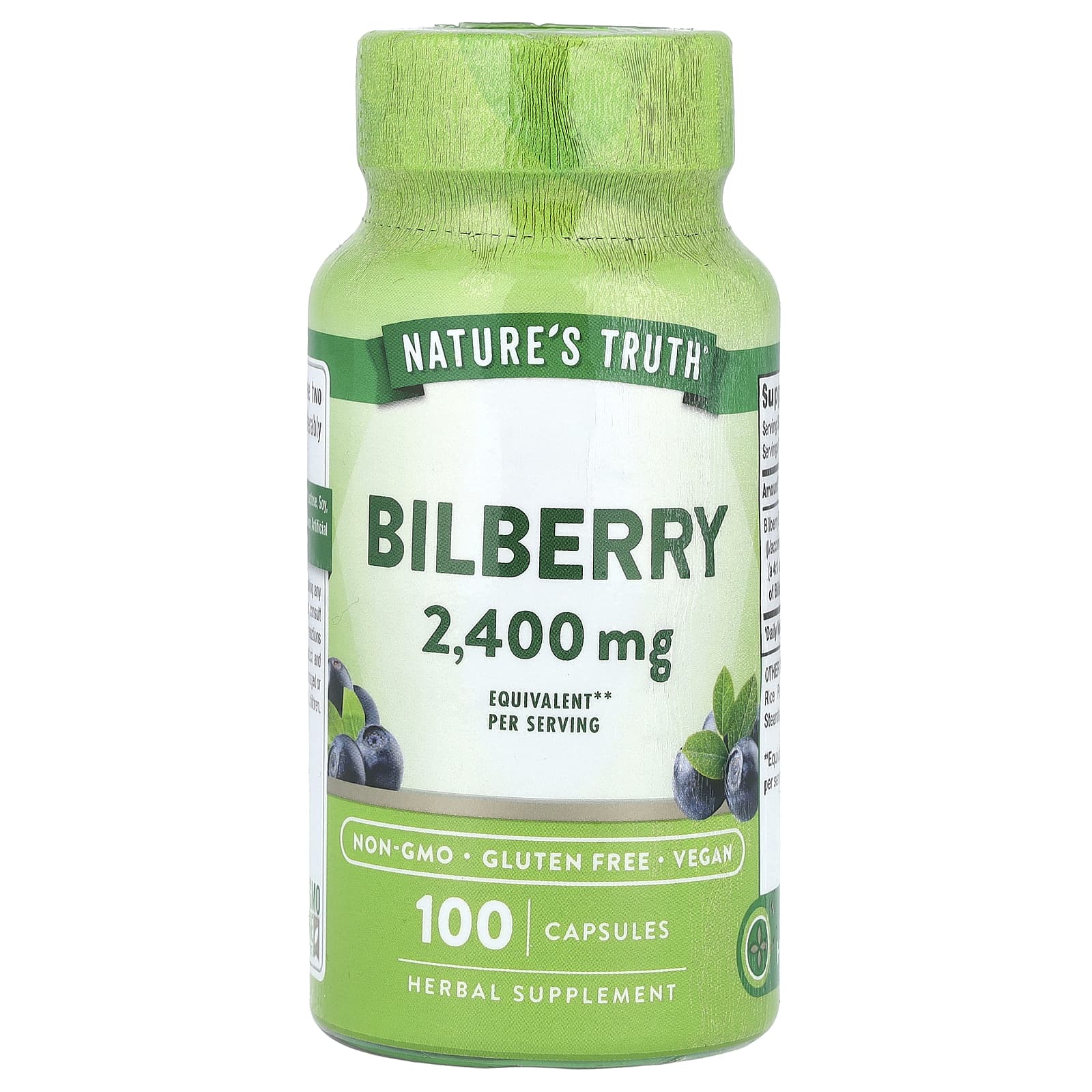 Nature's Truth, Bilberry, 100 Capsules (1,200 mg per Capsule) - Image 1