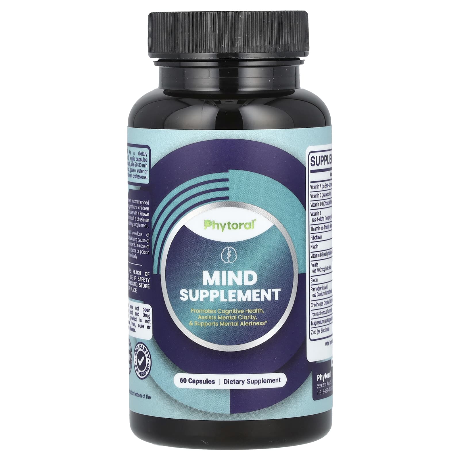 Phytoral, Mind Supplement, 60 Capsules - Image 1