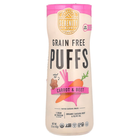 Serenity Kids, Grain Free Puffs, Carrot & Beet, 1.5 oz (42 g) - Image 1