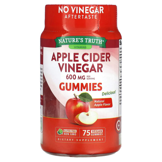 Nature's Truth, Apple Cider Vinegar, Natural Apple, 75 Vegan Gummies (200 mg per Gummy) - Image 1