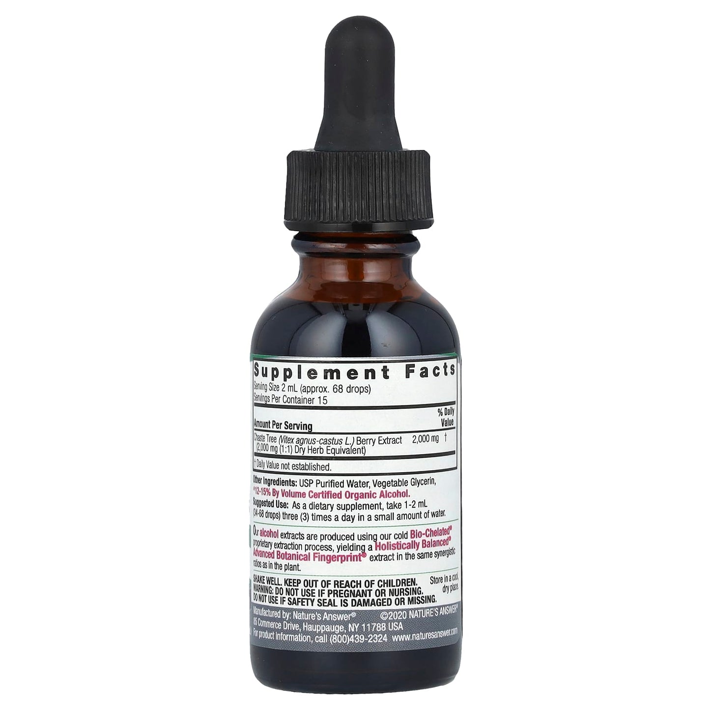 Nature's Answer, Chaste Berry Vitex Agnus Castus, Fluid Extract, 2,000 mg, 1 fl oz (30 ml) - Image 2