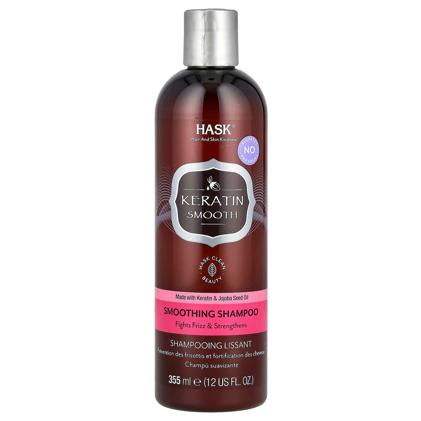 Hask Beauty Keratin Smoothing Shampoo, 12 fl oz (355 ml) - Image 1
