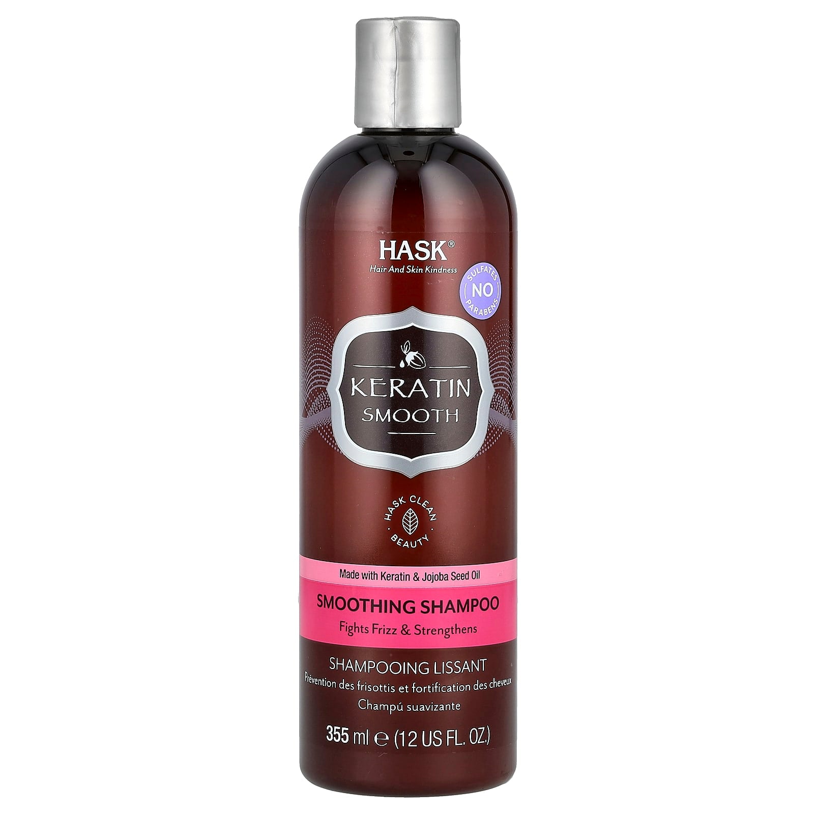 Hask Beauty Keratin Smoothing Shampoo, 12 fl oz (355 ml) - Image 1