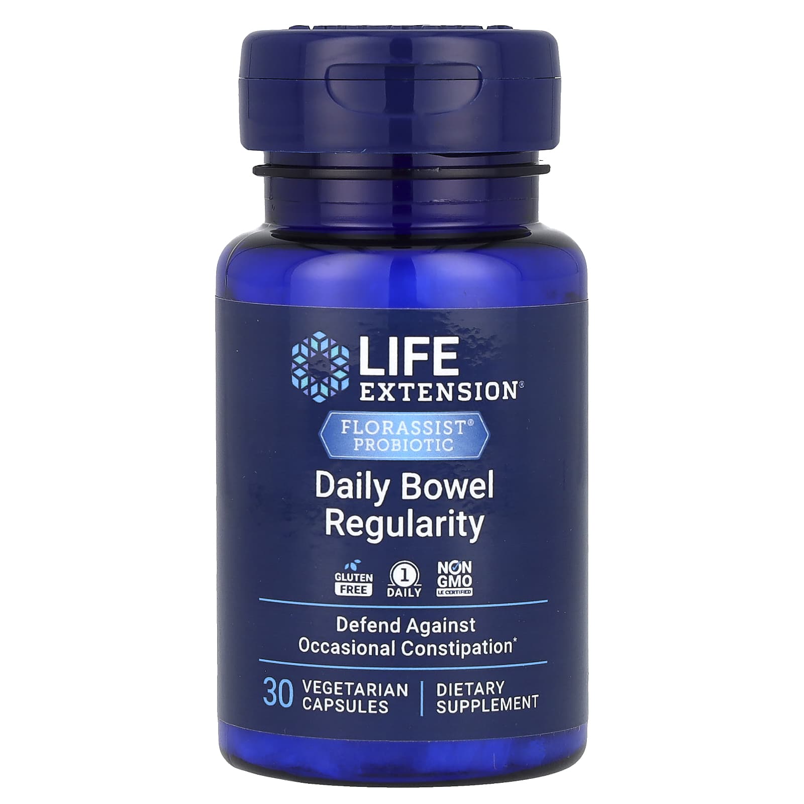 Life Extension, Florassist® Probiotic, Daily Bowel Regularity, 30 Vegetarian Capsules (57.5 mg per Capsule) - Image 1