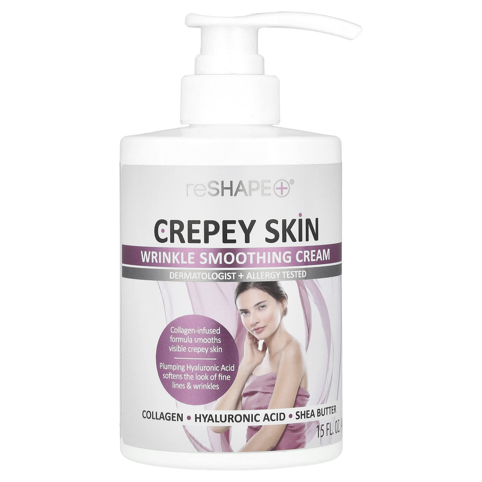 Reshape Plus, Crepey Skin, Wrinkle Smoothing Cream, 15 fl oz (444 ml) - Image 1