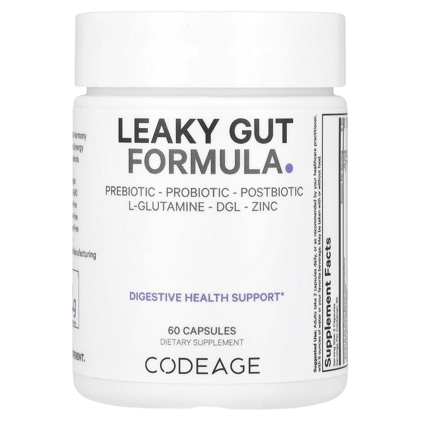 CodeAge Leaky Gut Formula - 60 Capsules for Gut Health - Image 1