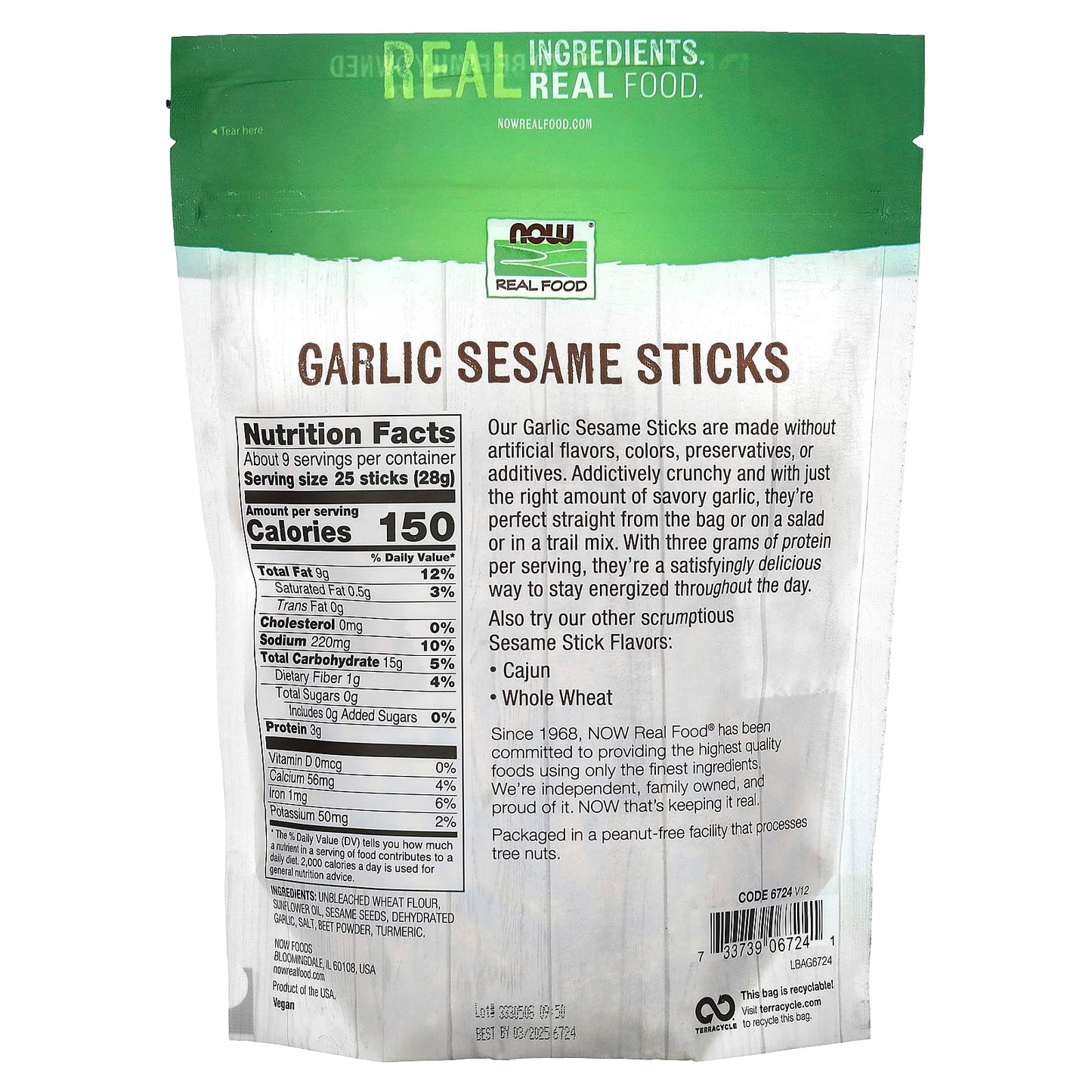 NOW Foods, Garlic Sesame Sticks, 9 oz (255 g) - Image 2