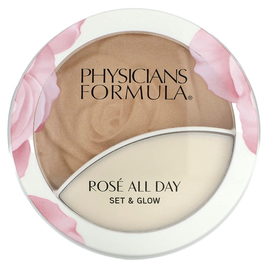 Physicians Formula, Rosé All Day, Set & Glow, Illuminating Powder & Dewy Balm, 1711501 Sunlit Glow, 1 Count - Image 1