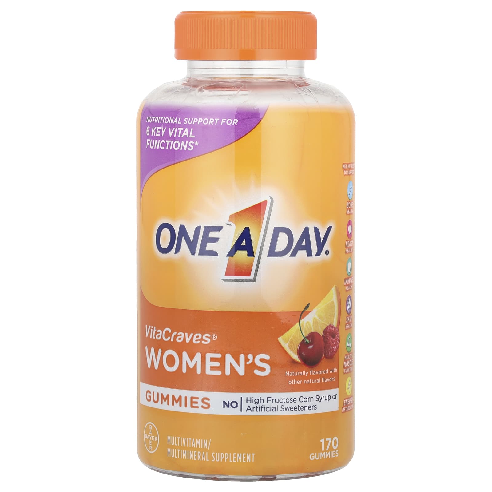 One-A-Day, VitaCraves® , Women's Multivitamin/Multimineral Supplement Gummies, 170 Gummies - Image 1