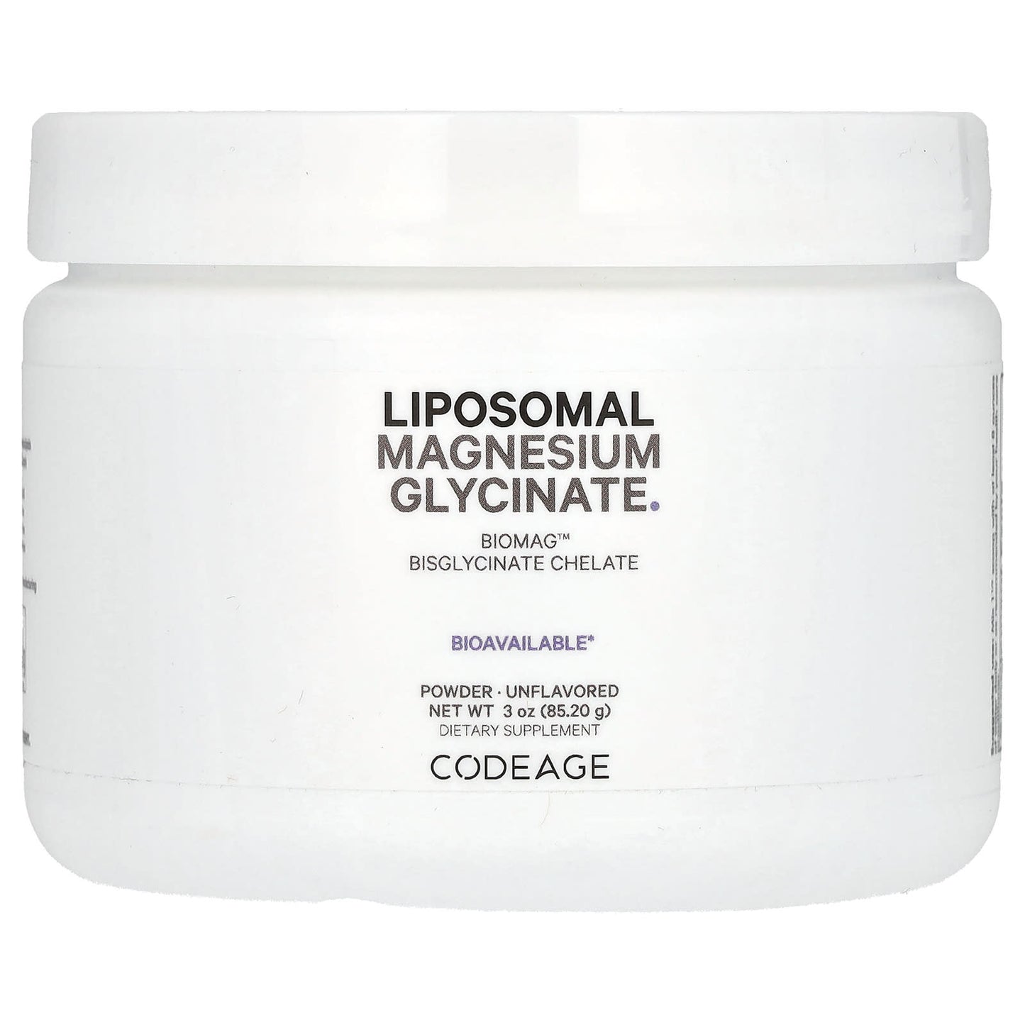 Codeage Liposomal Magnesium Glycinate Powder - Unflavored, Non-GMO, Soy-Free - Image 1