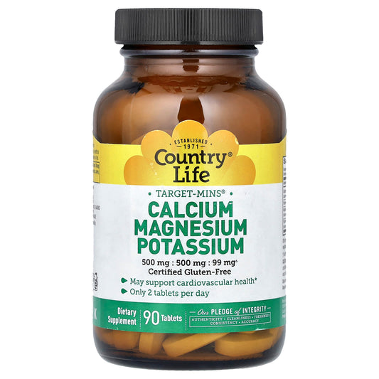 Country Life Target-Mins Calcium Magnesium Potassium - 90 Tablets - Image 1