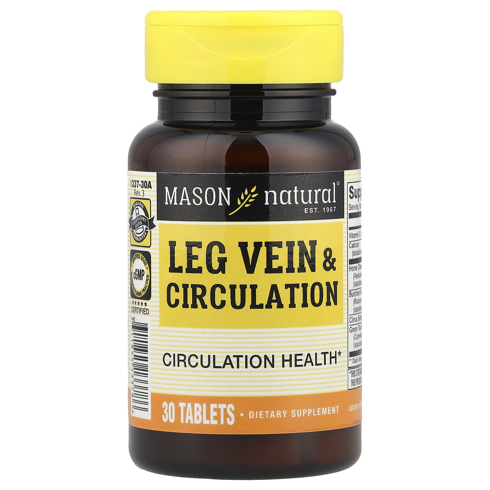 Mason Natural, Leg Vein & Circulation, 30 Tablets - Image 1