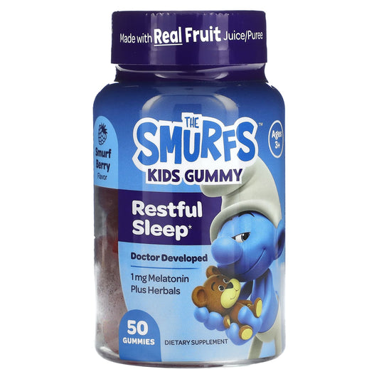 The Smurfs, Kids Gummy, Restful Sleep, Ages 3+, Smurf Berry, 50 Gummies - Image 1