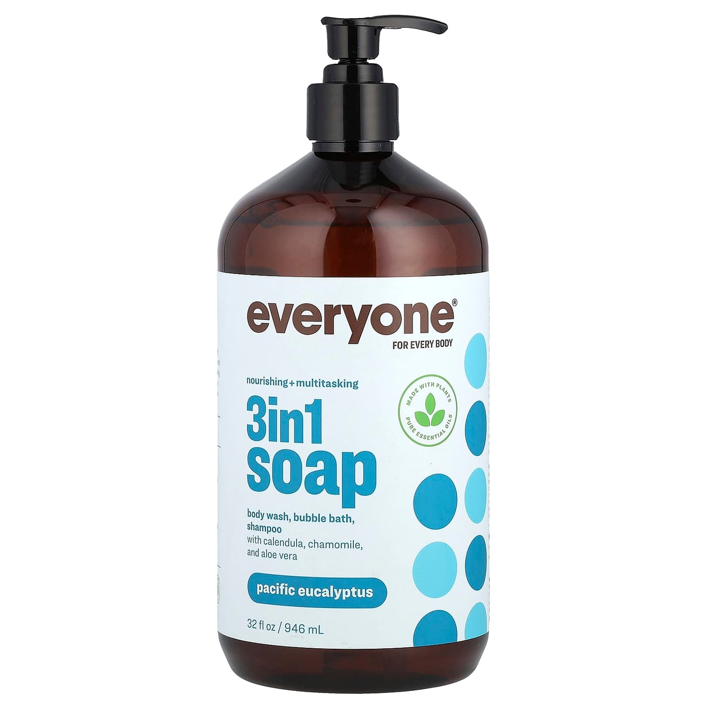 Everyone 3-in-1 Soap, Body Wash, Bubble Bath, Shampoo with Pacific Eucalyptus - Image 1