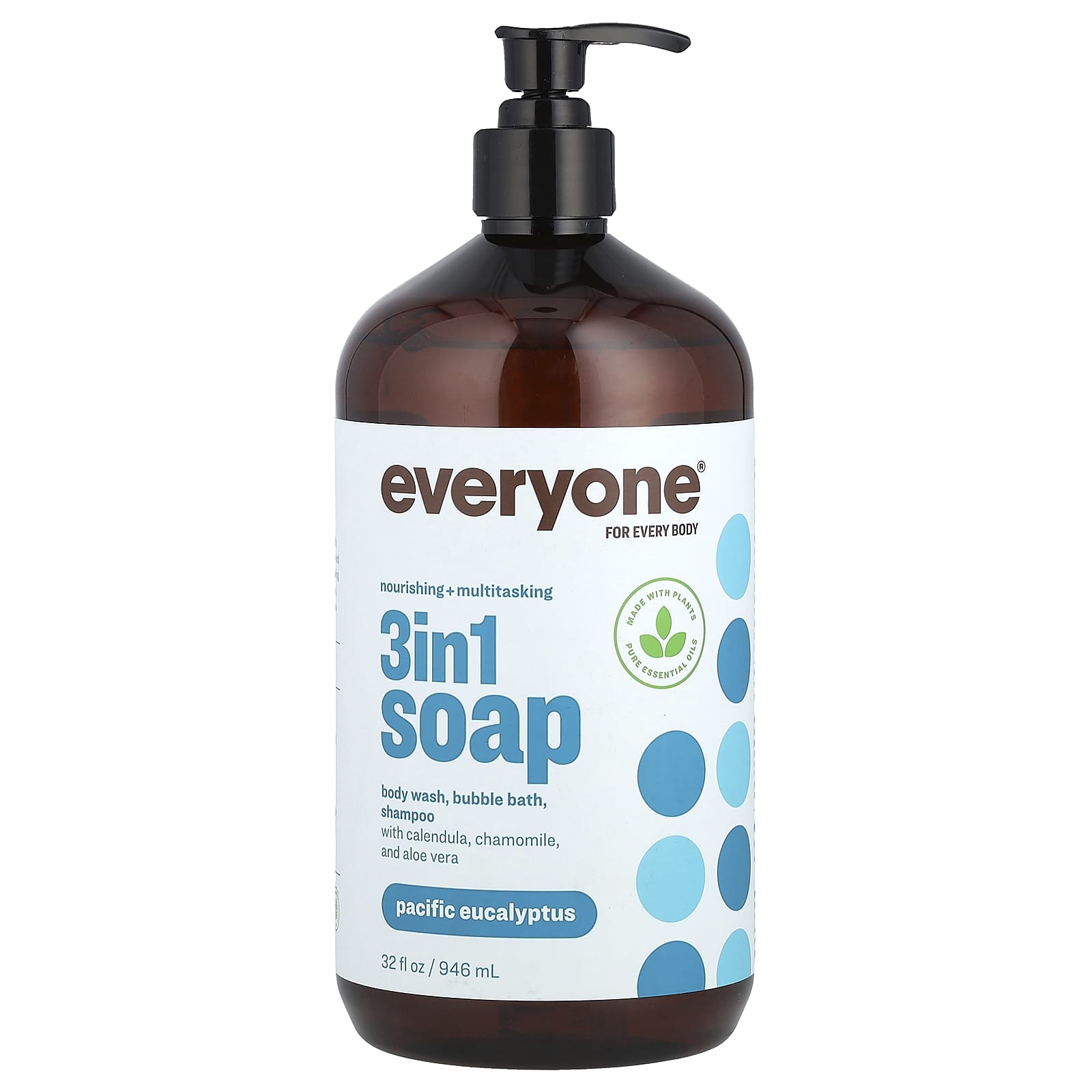 Everyone 3-in-1 Soap, Body Wash, Bubble Bath, Shampoo with Pacific Eucalyptus - Image 1