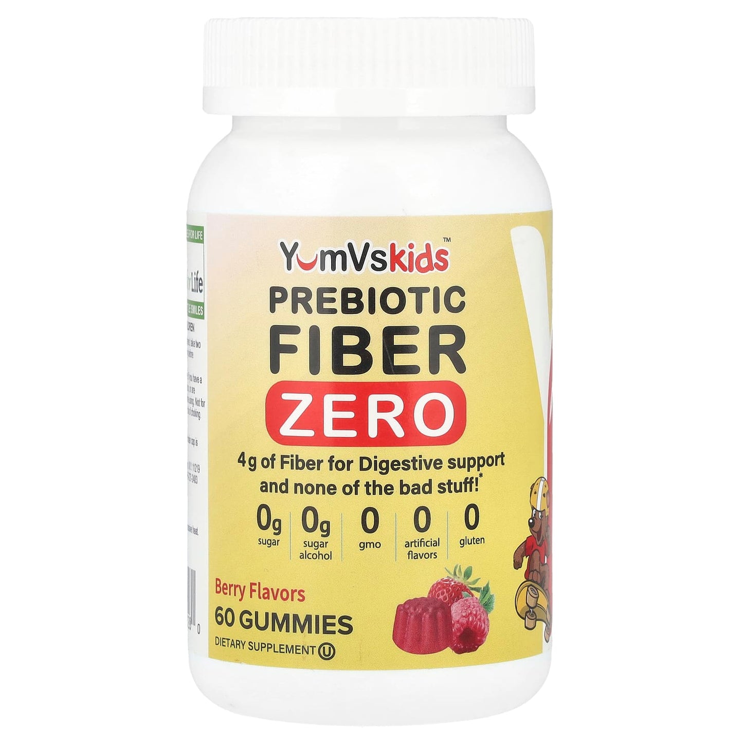 YumVs, Prebiotic Fiber Zero, Berry, 4 g, 60 Gummies (2 g per Gummy) - Image 1