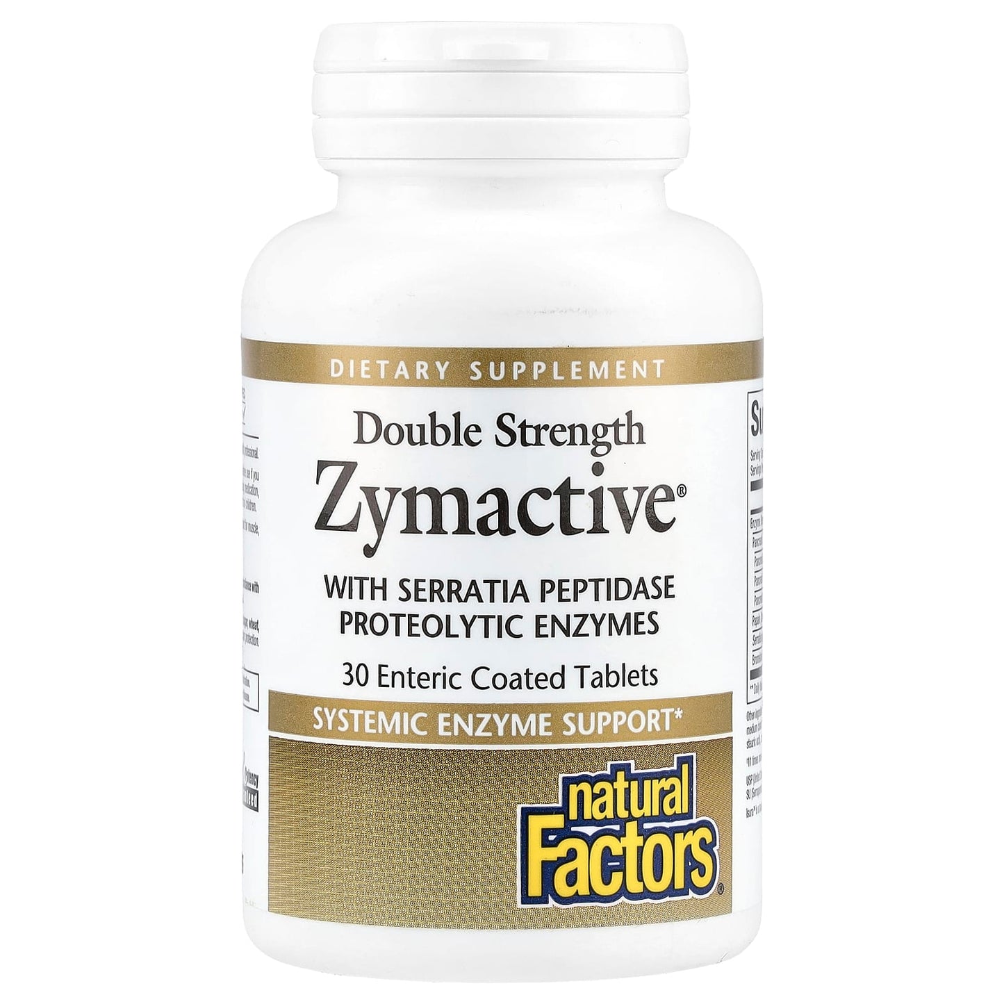 Natural Factors, Zymactive, Double Strength, 30 Enteric Coated Tablets - Image 1