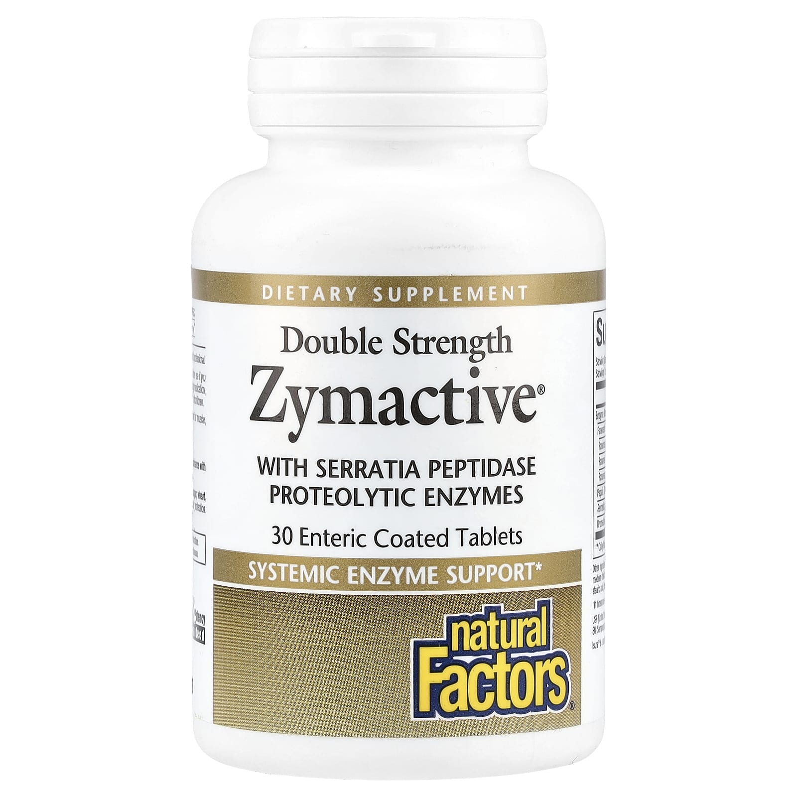 Natural Factors, Zymactive, Double Strength, 30 Enteric Coated Tablets - Image 1