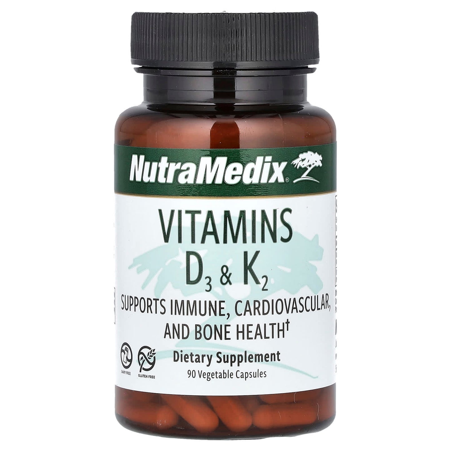 NutraMedix, Vitamins D3 & K2, 90 Vegetable Capsules - Image 1