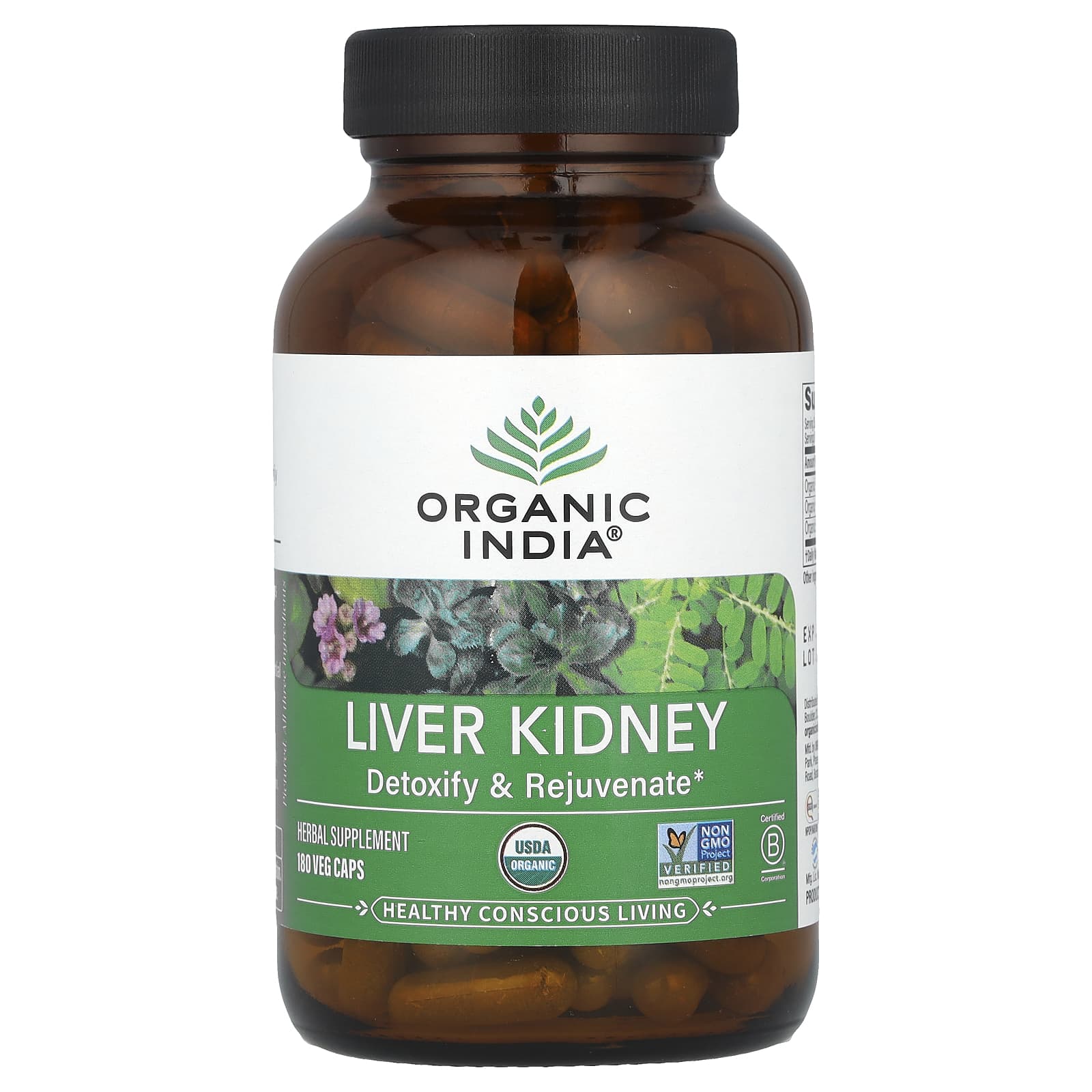 Organic India, Liver Kidney, 180 Veg Caps - Image 1