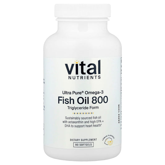 Vital Nutrients, Ultra Pure® Omega-3, Fish Oil 800, Lemon, 90 Softgels - Image 1