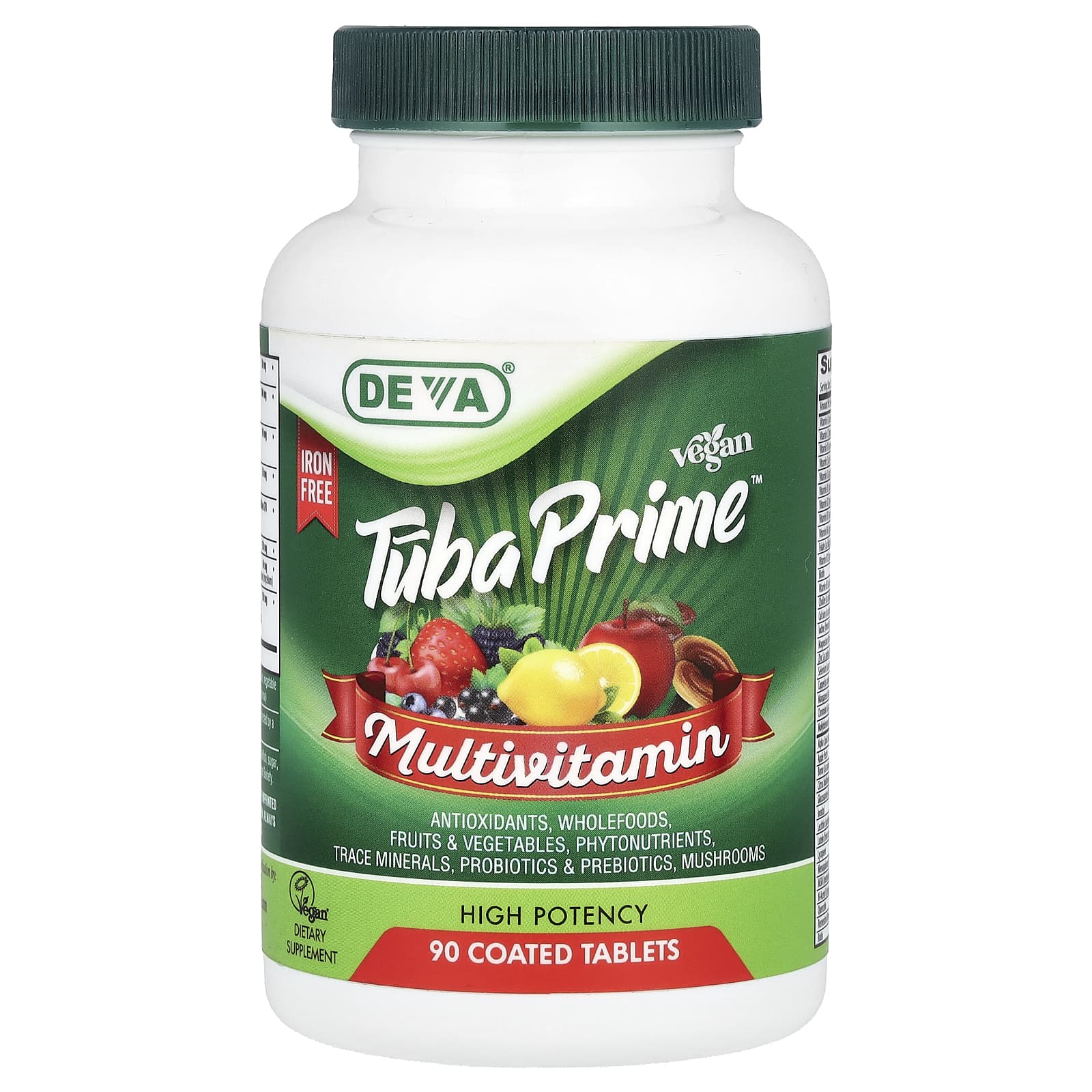 Deva Vegan Multivitamin, Iron-Free, High Potency, 90 Tablets - Image 1