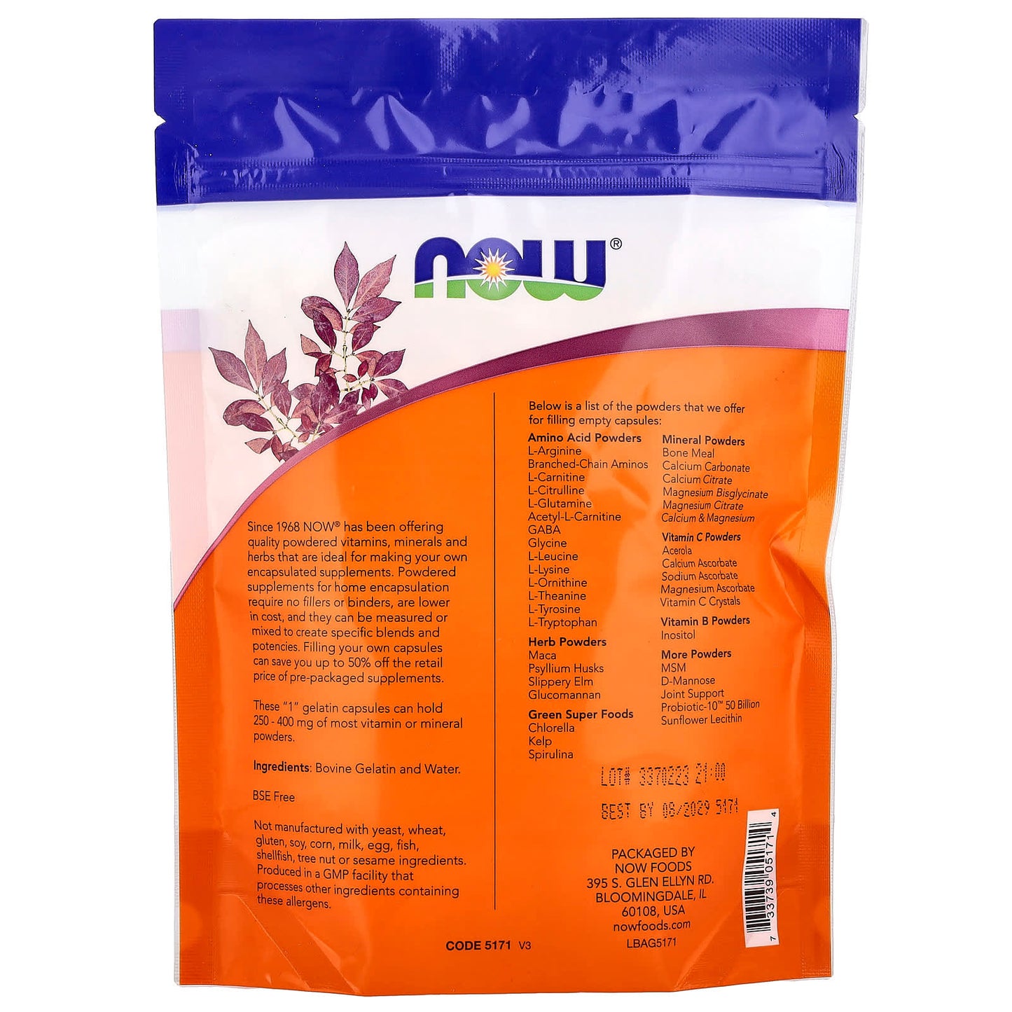 NOW Foods, "1" Gelatin Caps, Approx. 500 Empty Gelatin Capsules, 1.34 oz (38 g) - Image 2