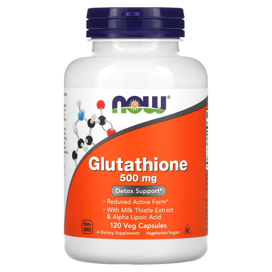 NOW Foods, Glutathione, 500 mg, 120 Veg Capsules - Image 1