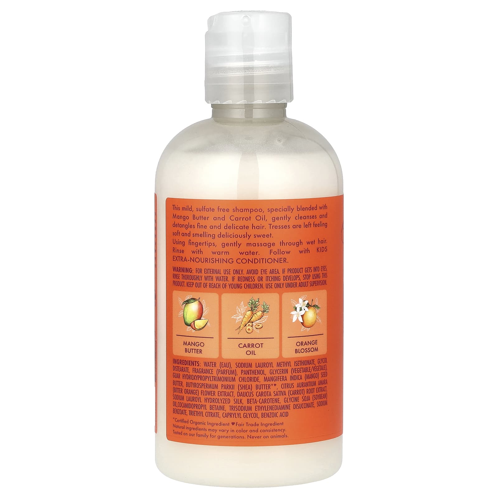 SheaMoisture, Kids Extra-Nourishing Shampoo, Mango & Carrot, 8 fl oz (237 ml) - Image 2