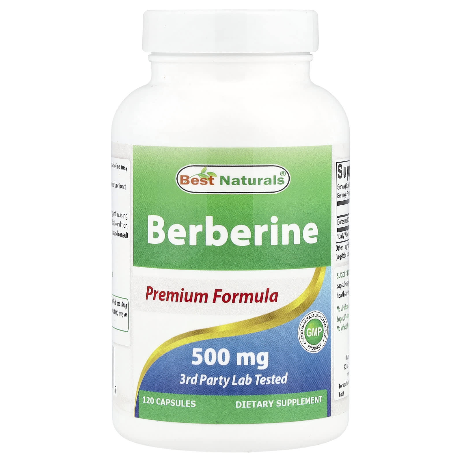 Best Naturals Berberine 500mg 120 Capsules for Healthy Heart & Digestion - Image 1